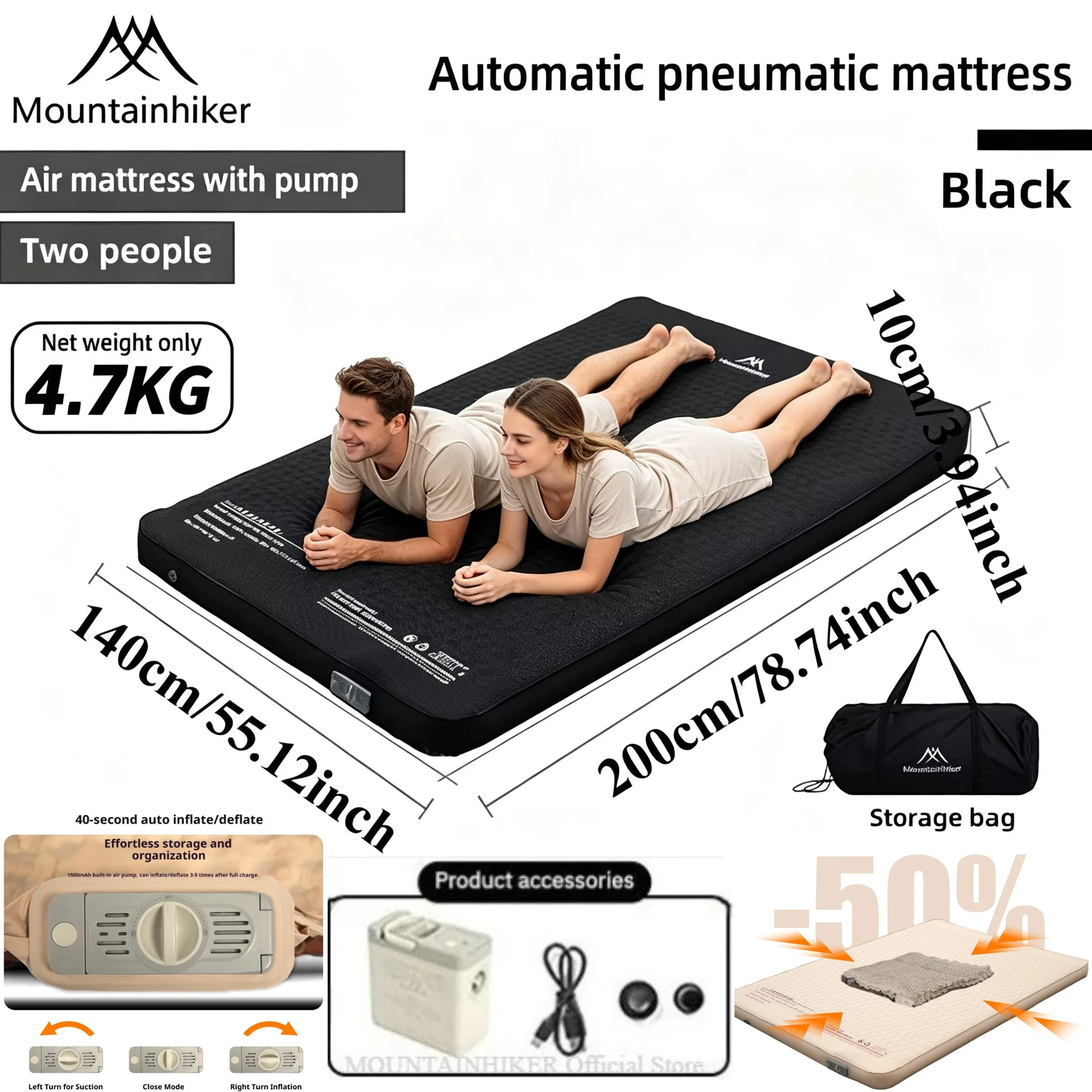 Outdoor Camping Quilt - MOUNTAINHIKER مرتبة هوائية قابلة للنفخ، سرير