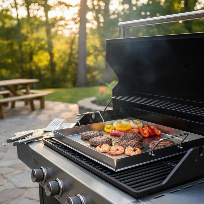 Outdoor Camping Kitchen - شواية مسطحة عالمية مقاس 18x16 بوصة