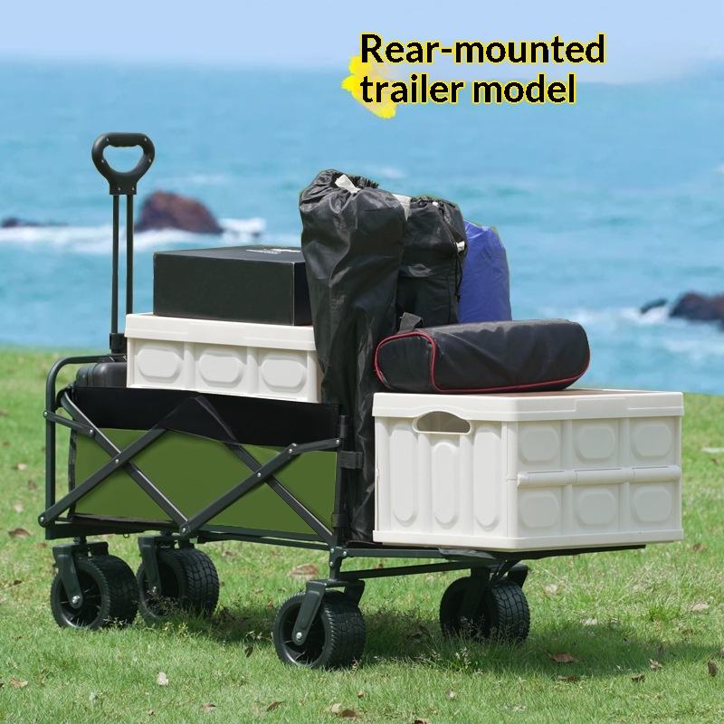 Outdoor Camping Trolley - عربة تخزين قابلة للطي بأربع عجلات