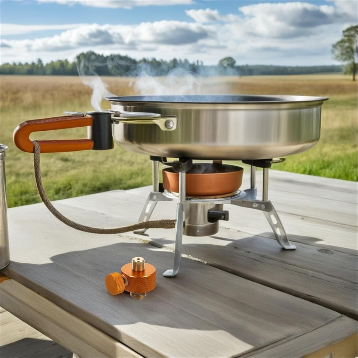 Outdoor Und Camping - محول غاز للتخييم مع وصلة سريعة،