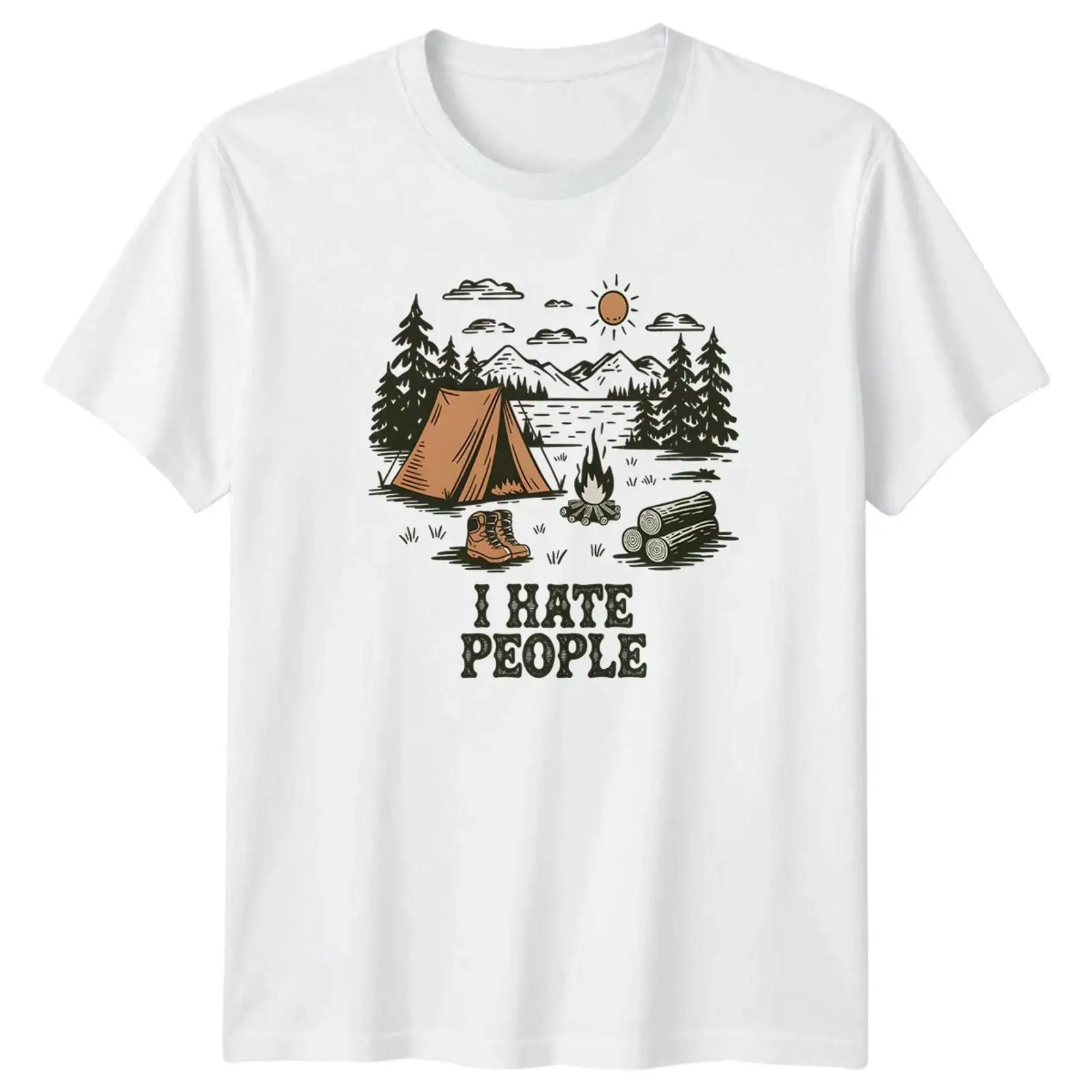 Outdoor Und Camping - تي شيرت I Hate People T
