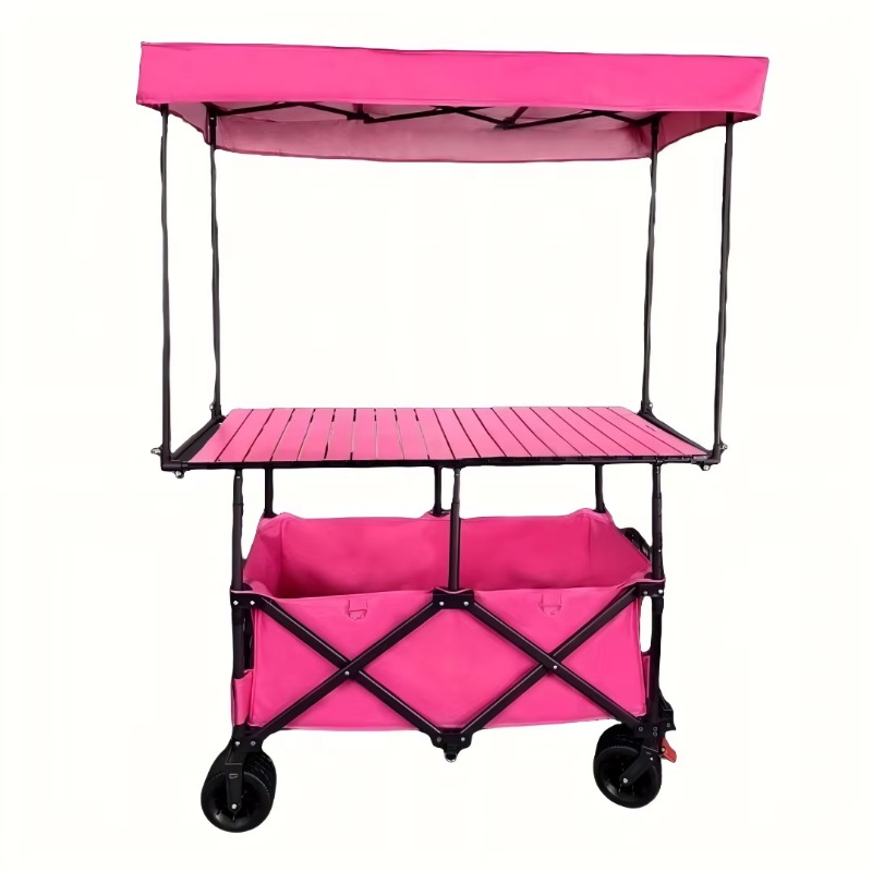 Outdoor Camping Trolley - عربة طاولة فولاذية قابلة للطي متعددة