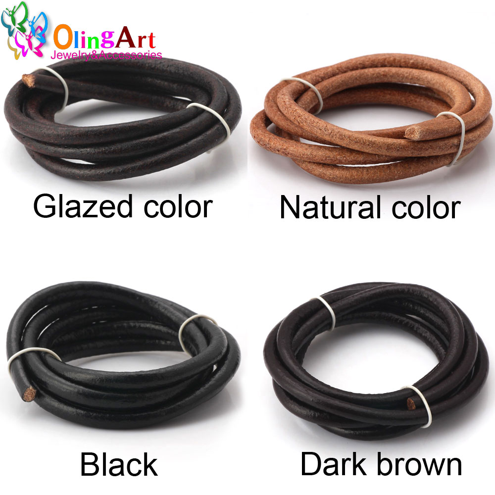 Paracord Bracelet - Olingart ضياء 1.5/2/3/4/5/6 مللي متر أسود/الطبيعي/البني/الصقيل