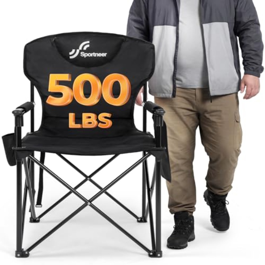 Outdoor Oversized Camping Chair - كرسي تخييم خارجي: هيكل فولاذي متين،