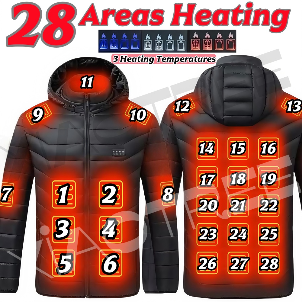 Outdoor Camping Outfit - 28 مناطق الرجال النساء سترة التدفئة