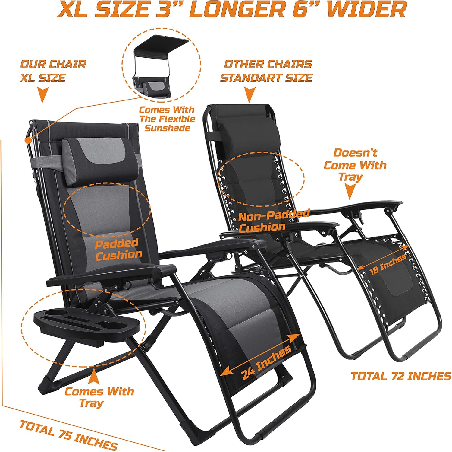 Outdoor Oversized Camping Chair - XXL كرسي قابل للطي كبير الحجم