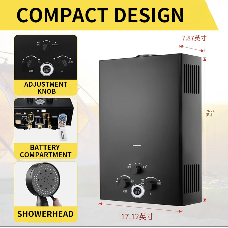 سخان مياه غاز فوري بسعة 16/18/ - مراجعة Outdoor Camping Water Heater وسعره