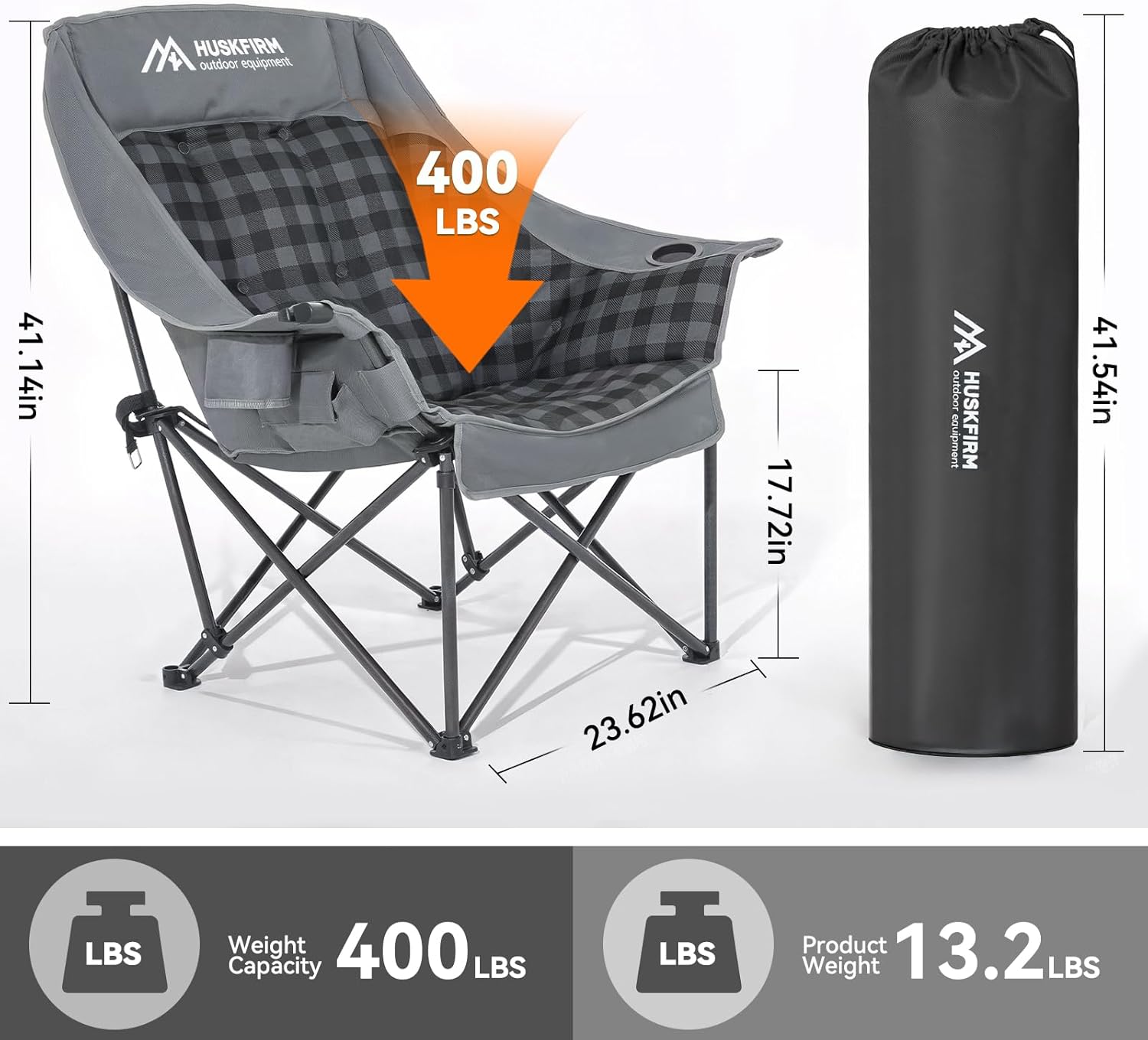 كرسي تخييم كبير الحجم للبالغين - مراجعة Outdoor Oversized Camping Chair وسعره