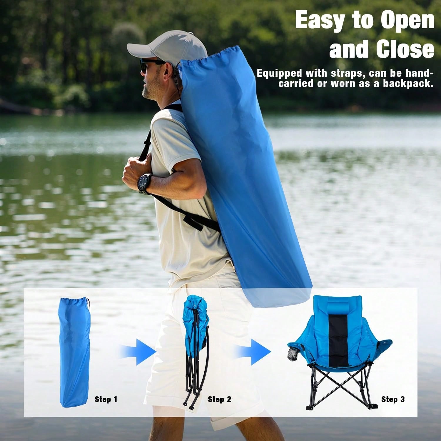 كرسي تخييم قابل للطي للاستخدام - مراجعة Outdoor Oversized Camping Chair وسعره