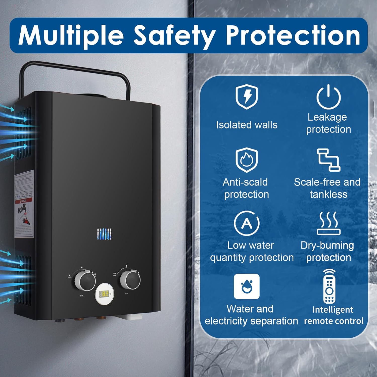 سخان مياه فوري يعمل بالبروبان، - مراجعة Outdoor Camping Water Heater وسعره