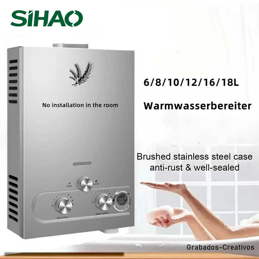 SIHAO 12L 16L 18L GPM غاز البت - مراجعة Outdoor Camping Water Heater وسعره