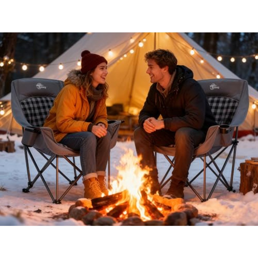 كراسي تخييم كبيرة الحجم للبالغ - مراجعة Outdoor Oversized Camping Chair وسعره
