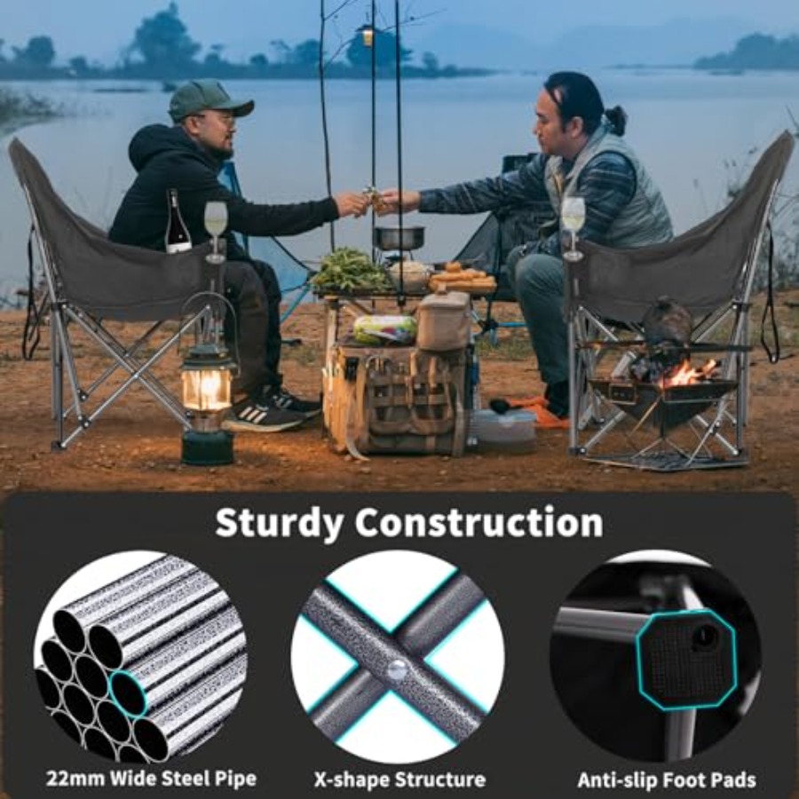 كراسي تخييم كبيرة الحجم للبالغ - مراجعة Outdoor Oversized Camping Chair وسعره