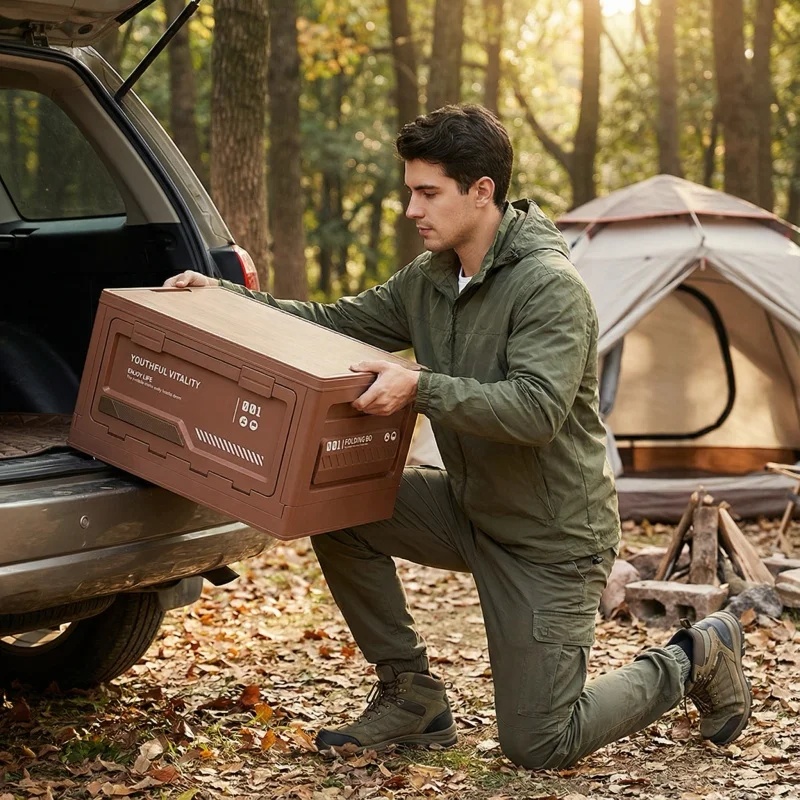 صندوق تخزين خارجي قابل للطي لل - مراجعة Outdoor Camping Folding Storage Box وسعره