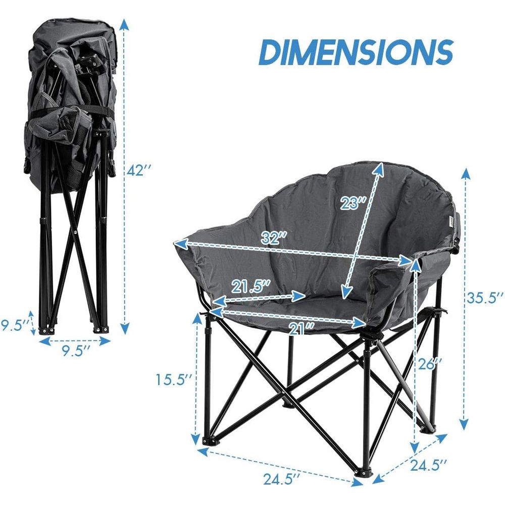 كرسي تخييم كبير الحجم مريح على - مراجعة Outdoor Oversized Camping Chair وسعره
