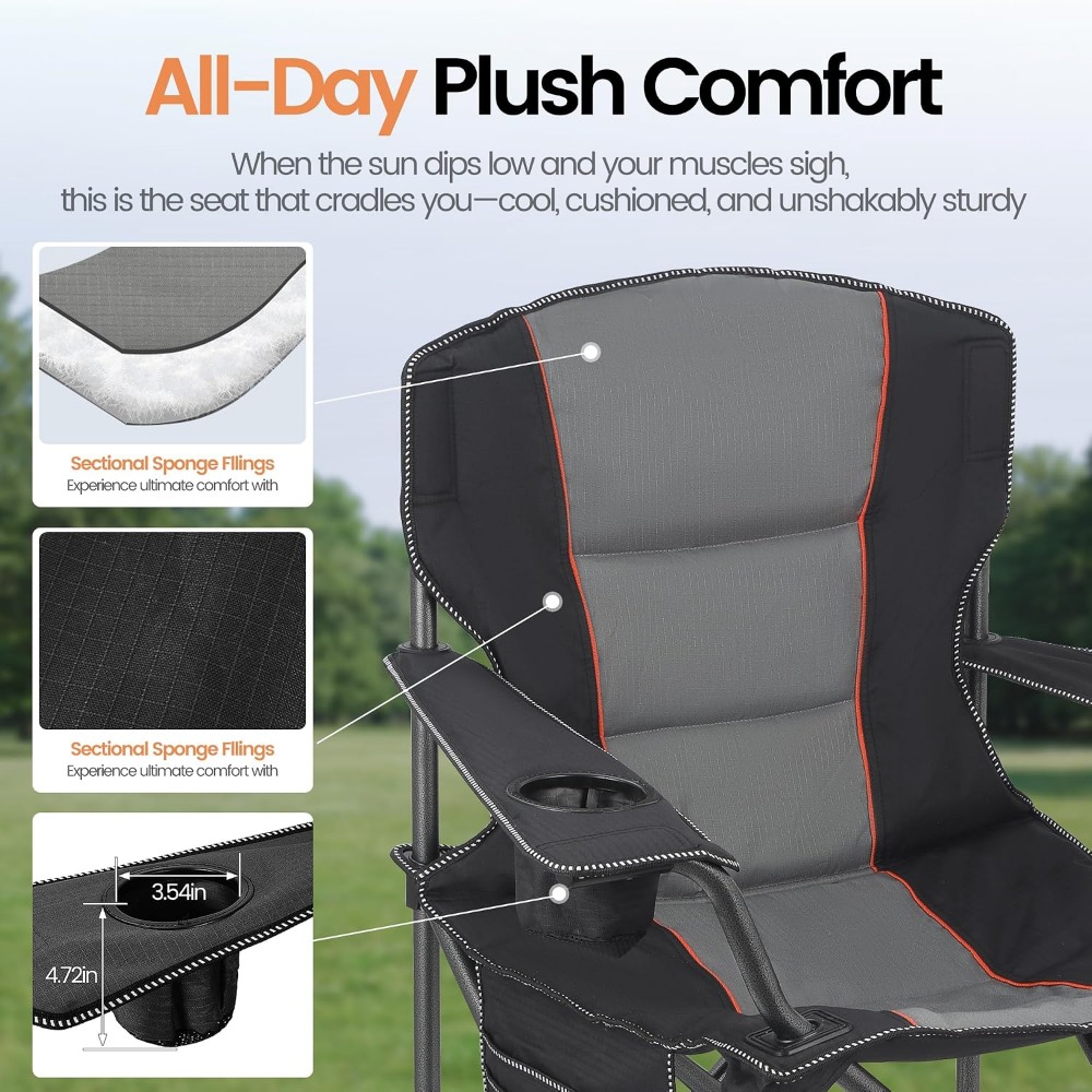 كرسيان قابلان للطي للتخييم شدي - مراجعة Outdoor Oversized Camping Chair وسعره