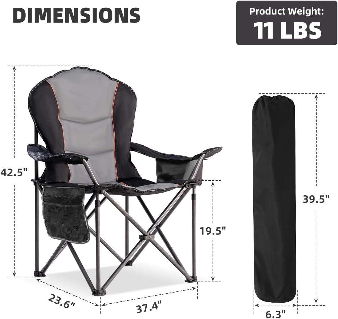 كرسي تخييم قابل للطي كبير الحج - مراجعة Outdoor Oversized Camping Chair وسعره