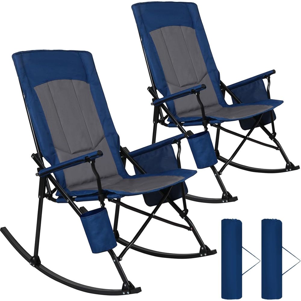 كرسي هزاز محمول عالي التحمل مع - مراجعة Outdoor Oversized Camping Chair وسعره