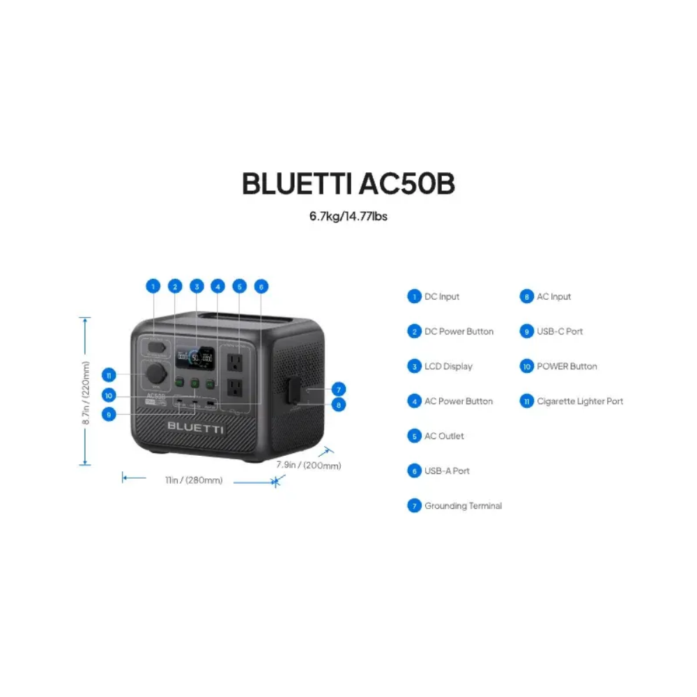 محطة طاقة محمولة BLUETTI AC50B - مراجعة Outdoor Camping Outfit وسعره