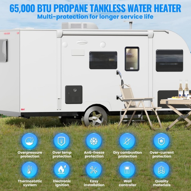 سخان مياه محمول يعمل بالغاز 12 - مراجعة Outdoor Camping Water Heater وسعره