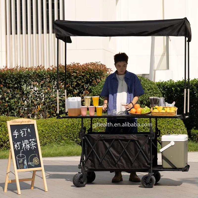 عربة طاولة فولاذية قابلة للطي  - مراجعة Outdoor Camping Trolley وسعره