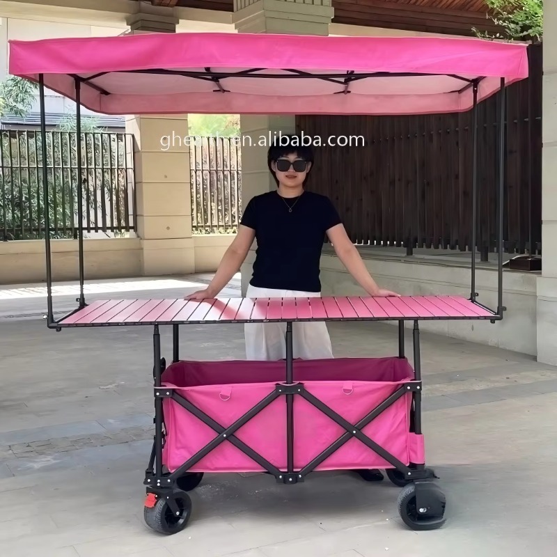 عربة طاولة فولاذية قابلة للطي  - مراجعة Outdoor Camping Trolley وسعره