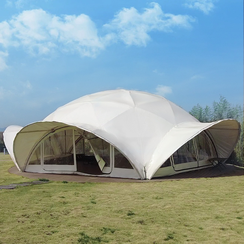 خيمة خارجية كبيرة بتصميم سحابي - مراجعة Outdoor Camping Exhibition وسعره