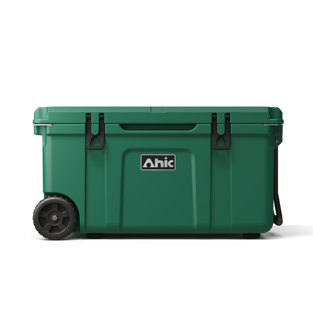صندوق تبريد بلاستيكي معزول بعج - مراجعة Outdoor Camping Trolley وسعره