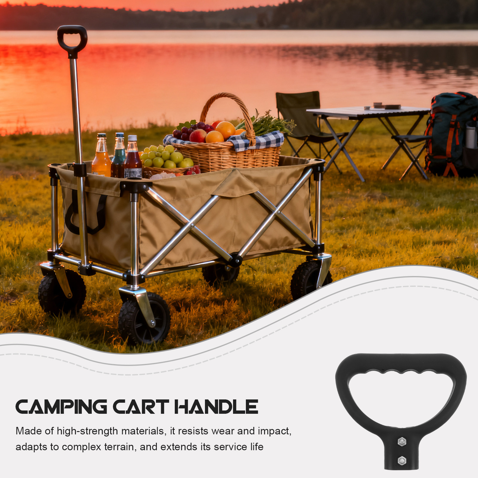 مقبض بديل لعربة النقل بفتحة مس - مراجعة Outdoor Camping Trolley وسعره
