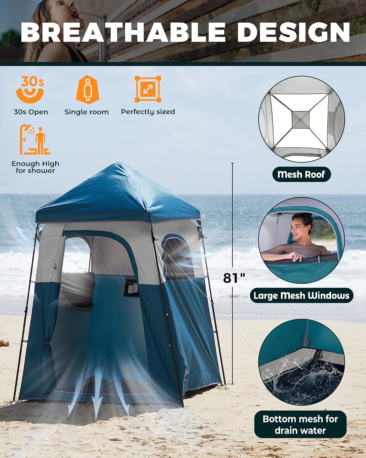خيمة استحمام محمولة للخصوصية،  - مراجعة Outdoor Und Camping وسعره